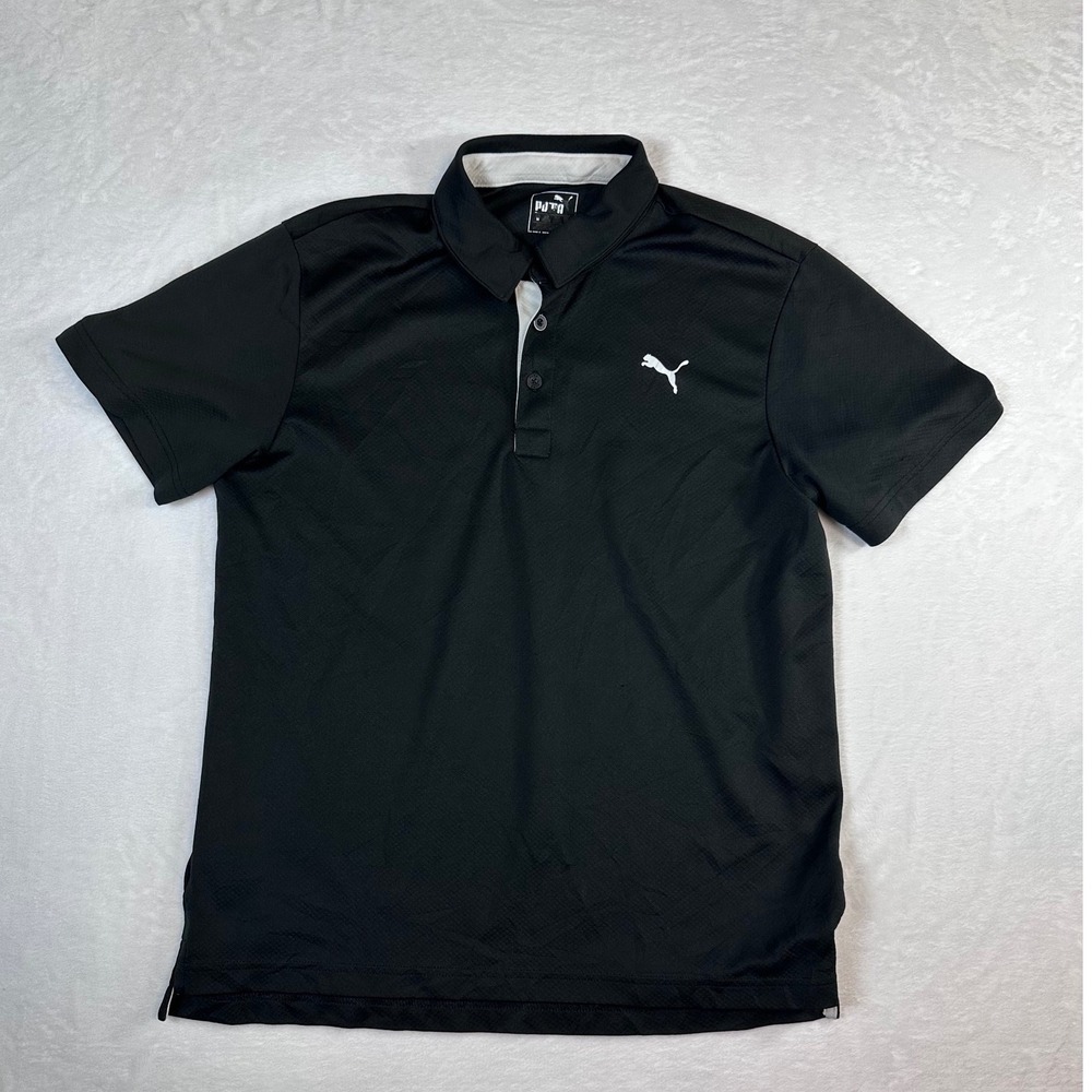 Puma DryCell Performance Polo Shirt Black Short Sleeve Sport Style 513206 M